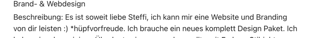 Mein Blog als Business-Gamechanger: Warum ich auf langfristigen Content setze 4 Screenshot Projektanfrage