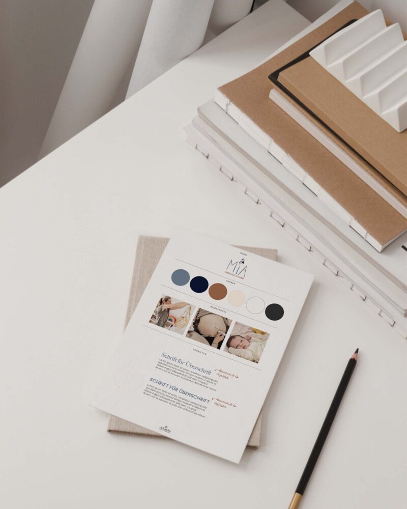 In A Day Service 7 Hebammenteam MIA Branding Sheet für Website Relaunch